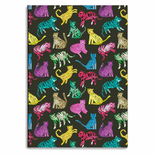 Tigers and Leopards Glam Colors - personalised A4, A5, A6 notebook by Ninola Design