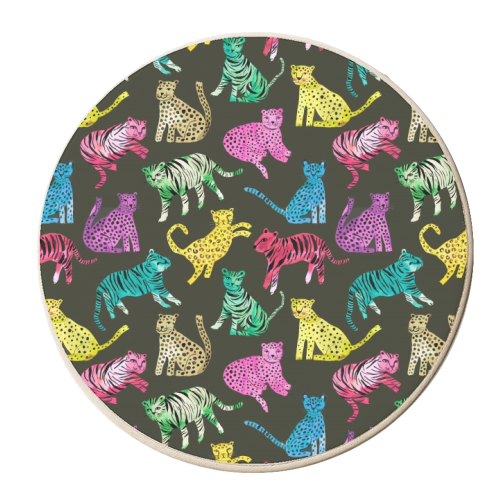 Tigers and Leopards Glam Colors - personalised beer coaster by Ninola Design