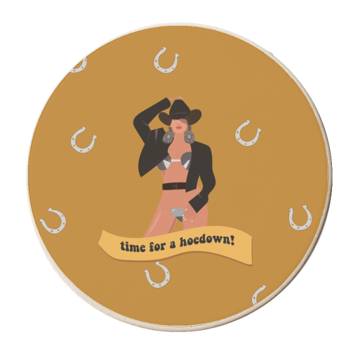 Time For A Hoedown - Beyonce's Western Era - personalised beer coaster by Laura Lonsdale