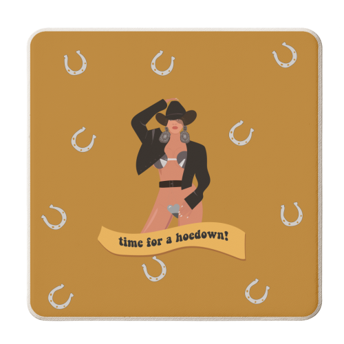 Time For A Hoedown - Beyonce's Western Era - personalised beer coaster by Laura Lonsdale