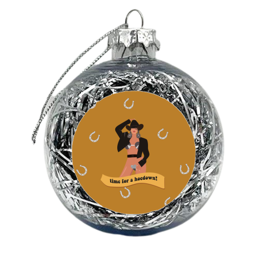 Time For A Hoedown - Beyonce's Western Era - xmas bauble by Laura Lonsdale