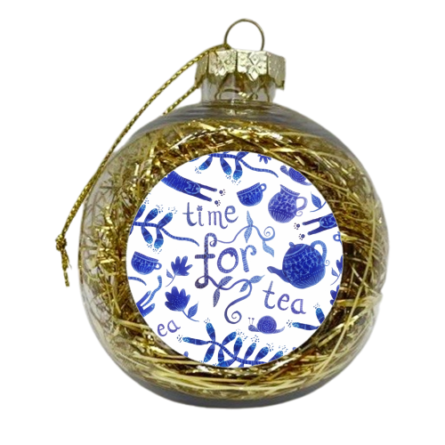 Time for Tea - xmas bauble by Natasha Troy