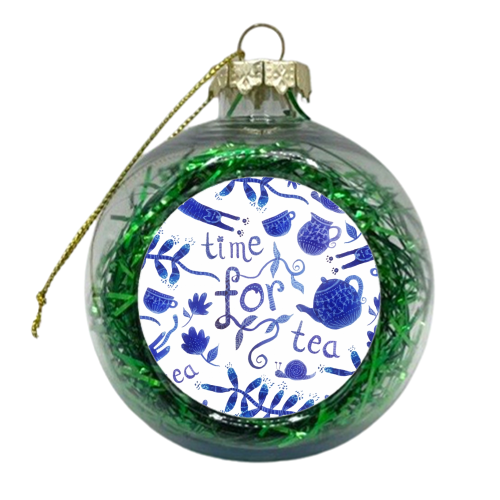 Time for Tea - xmas bauble by Natasha Troy