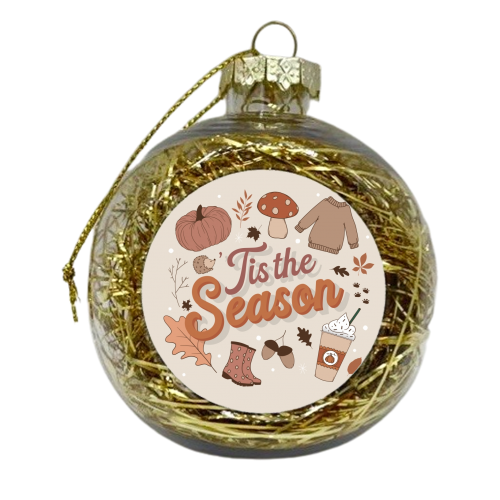 Tis the season autumn fall print - xmas bauble by The Girl Next Draw