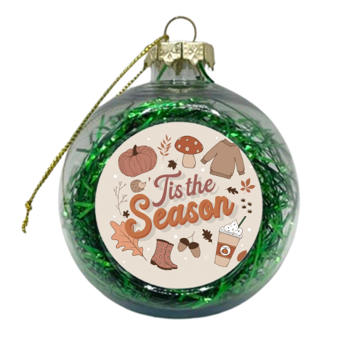 Tis the season autumn fall print - xmas bauble by The Girl Next Draw