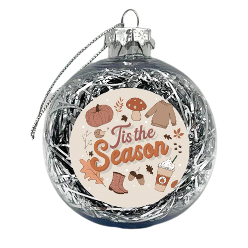 Tis the season autumn fall print - xmas bauble by The Girl Next Draw