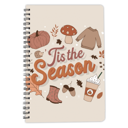 Tis the season autumn fall print - personalised A4, A5, A6 notebook by The Girl Next Draw