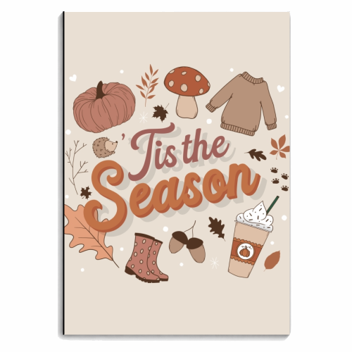 Tis the season autumn fall print - personalised A4, A5, A6 notebook by The Girl Next Draw