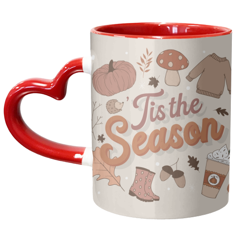 Tis the season autumn fall print - unique mug by The Girl Next Draw