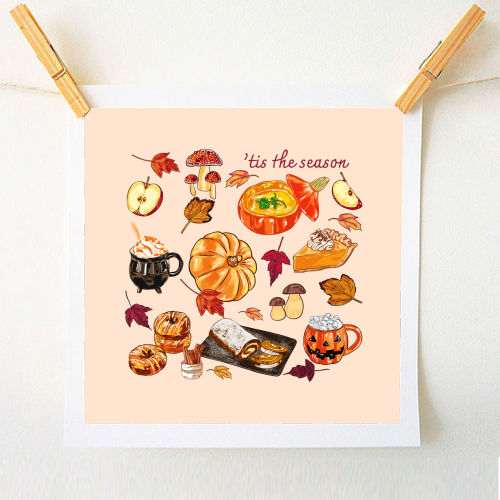 'Tis The Season Cozy Autumn - A1 - A4 art print by EZbie