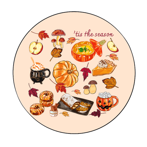 'Tis The Season Cozy Autumn - Circle Sticker by EZbie