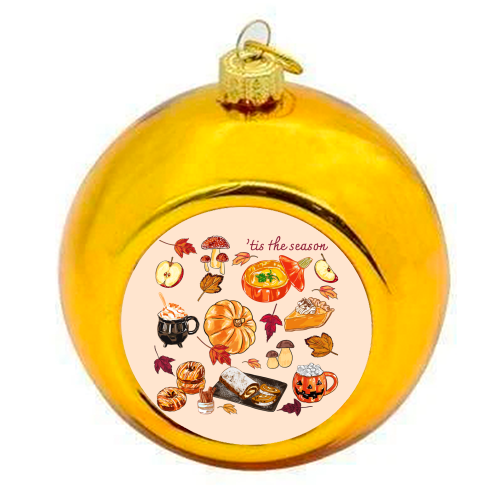 'Tis The Season Cozy Autumn - colourful christmas bauble by EZbie