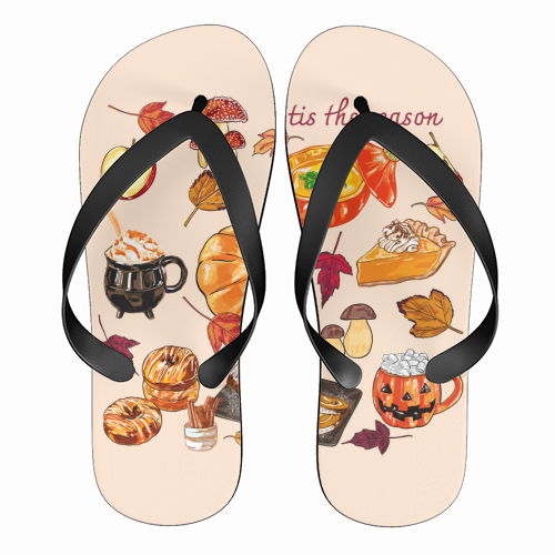 'Tis The Season Cozy Autumn - funny flip flops by EZbie