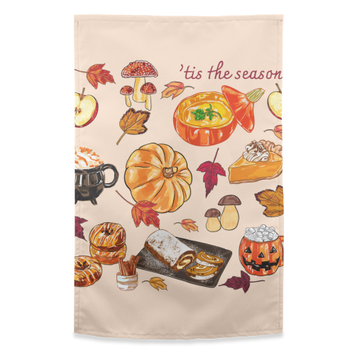 'Tis The Season Cozy Autumn - funny tea towel by EZbie
