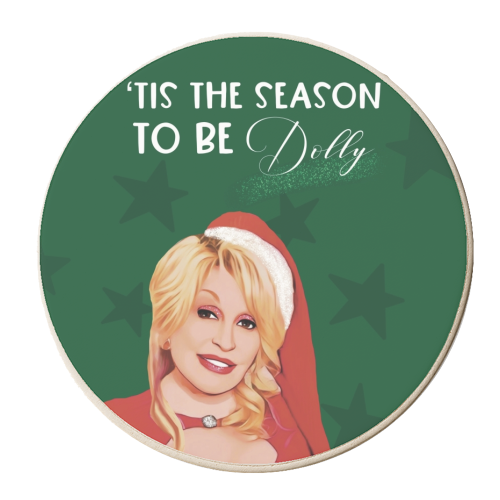 Tis the season to be Dolly - personalised beer coaster by Giddy Kipper