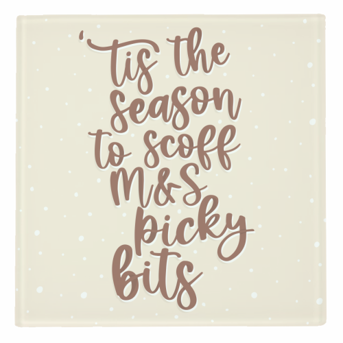 'Tis the Season to Scoff M&S Picky Bits - personalised beer coaster by Pink and Pip
