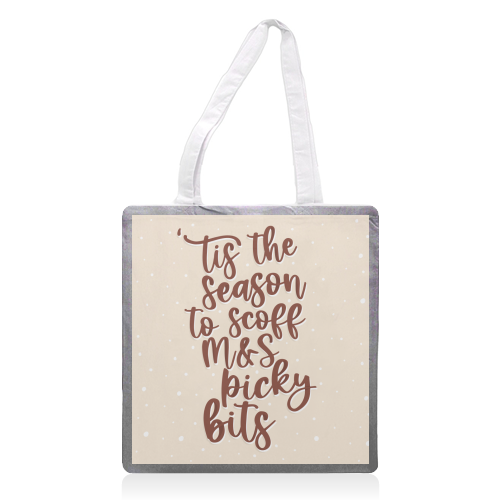 'Tis the Season to Scoff M&S Picky Bits - printed canvas tote bag by Pink and Pip