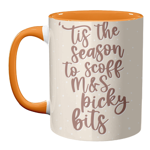 'Tis the Season to Scoff M&S Picky Bits - unique mug by Pink and Pip
