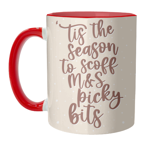 'Tis the Season to Scoff M&S Picky Bits - unique mug by Pink and Pip