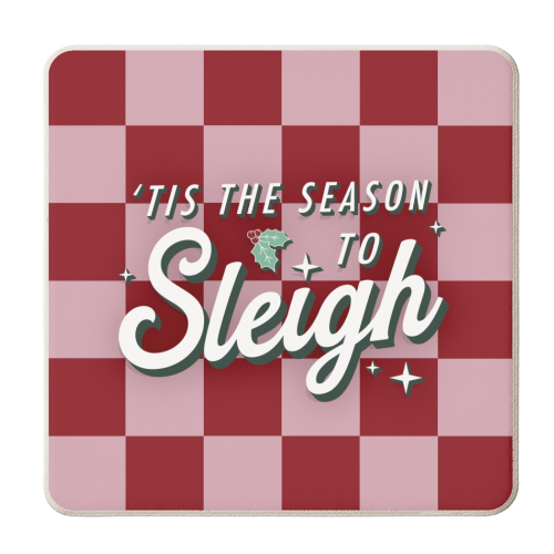 Tis the season to sleigh - personalised beer coaster by The Girl Next Draw
