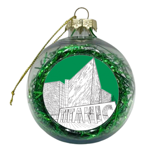Titanic Belfast (Dark Green Version) - xmas bauble by Adam Regester