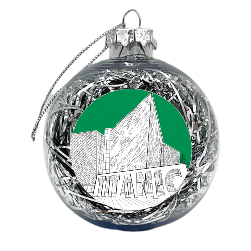 Titanic Belfast (Dark Green Version) - xmas bauble by Adam Regester