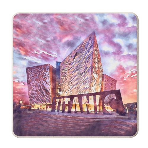 TITANIC MUSEUM AT DUSK - personalised beer coaster by AP
