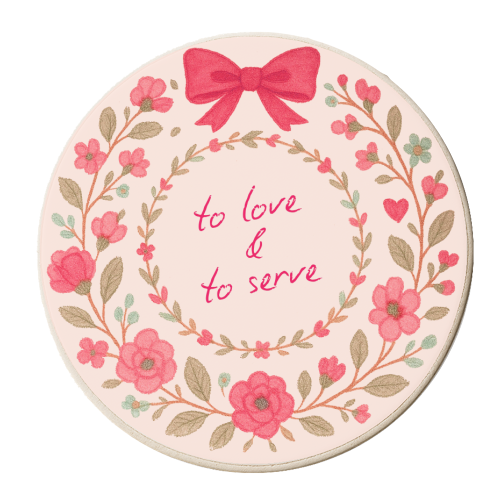 To Love & To Serve - personalised beer coaster by Ms Doodle