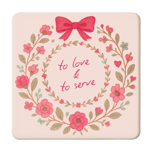 To Love & To Serve - personalised beer coaster by Ms Doodle