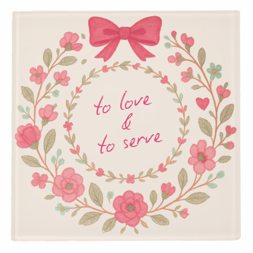 To Love & To Serve - personalised beer coaster by Ms Doodle
