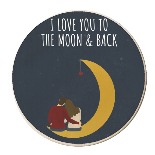 To the moon and back - personalised beer coaster by Rock and Rose Creative