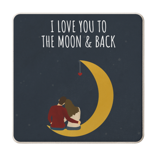 To the moon and back - personalised beer coaster by Rock and Rose Creative