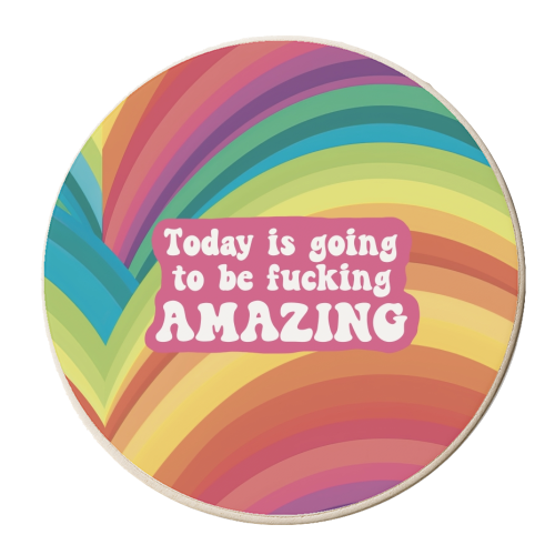 Today is going to be amazing - personalised beer coaster by Giddy Kipper