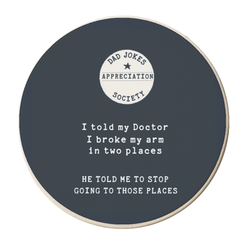 Told My Doctor Dad Joke Appreciation Society - personalised beer coaster by Giddy Kipper