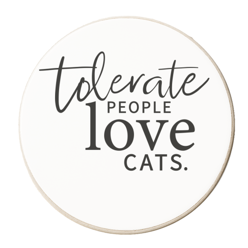 TOLERATE PEOPLE LOVE CATS - personalised beer coaster by The Boy and the Bear