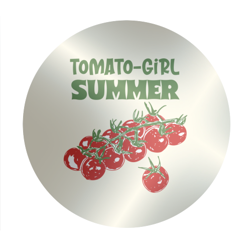 Tomato Girl Summer Aesthetic Illustration - Circle Sticker by EZbie