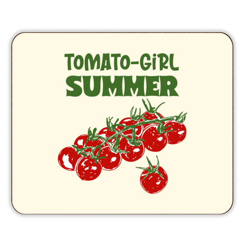 Tomato Girl Summer Aesthetic Illustration - designer placemat by EZbie