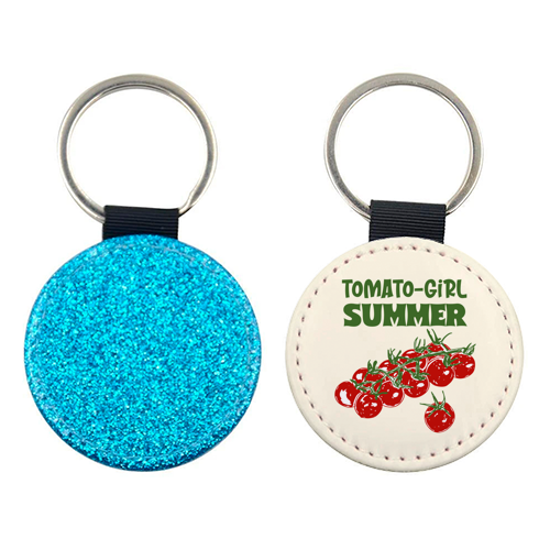 Tomato Girl Summer Aesthetic Illustration - keyring by EZbie