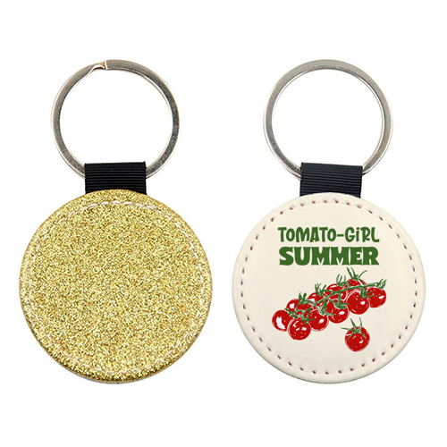 Tomato Girl Summer Aesthetic Illustration - keyring by EZbie