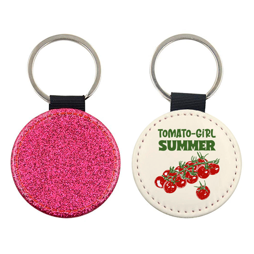 Tomato Girl Summer Aesthetic Illustration - keyring by EZbie
