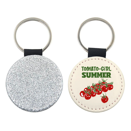 Tomato Girl Summer Aesthetic Illustration - keyring by EZbie
