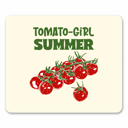 Tomato Girl Summer Aesthetic Illustration - mouse mat by EZbie