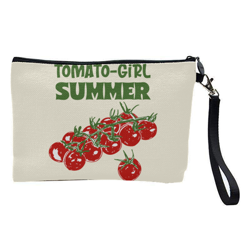 Tomato Girl Summer Aesthetic Illustration - pretty makeup bag by EZbie
