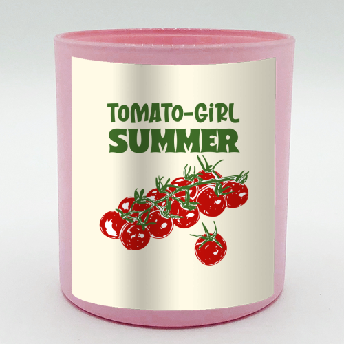 Tomato Girl Summer Aesthetic Illustration - scented candle by EZbie