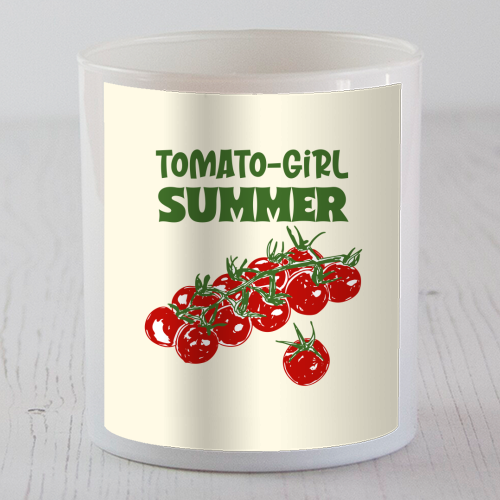 Tomato Girl Summer Aesthetic Illustration - scented candle by EZbie