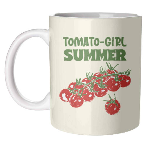 Tomato Girl Summer Aesthetic Illustration - unique mug by EZbie