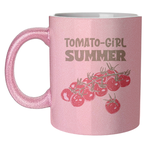 Tomato Girl Summer Aesthetic Illustration - unique mug by EZbie