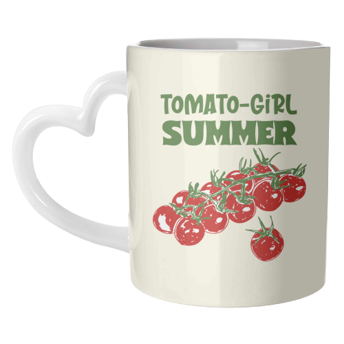 Tomato Girl Summer Aesthetic Illustration - unique mug by EZbie