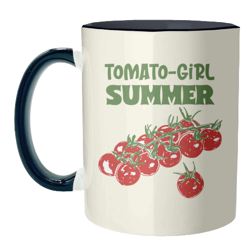 Tomato Girl Summer Aesthetic Illustration - unique mug by EZbie