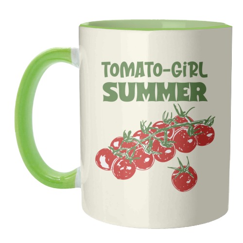 Tomato Girl Summer Aesthetic Illustration - unique mug by EZbie